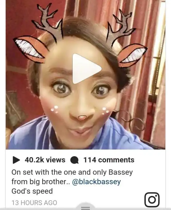#BBNaija: Former Housemate Bassey Already On A Movie Set With Ini Edo (Photos)